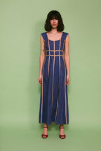 Robe Rubans Tencel Bleu