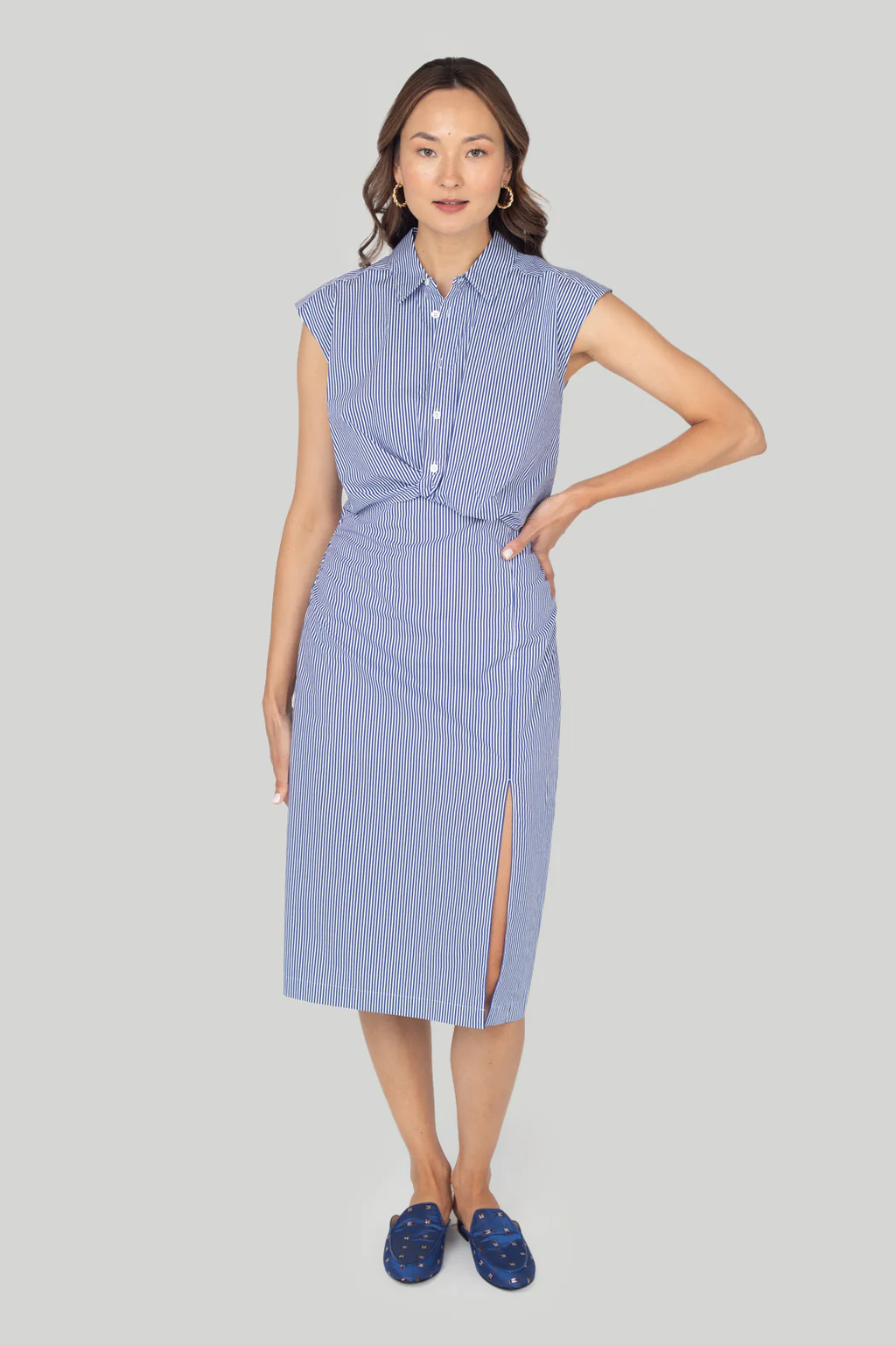Robe Sleeveless Twist - Ultramarine Multi