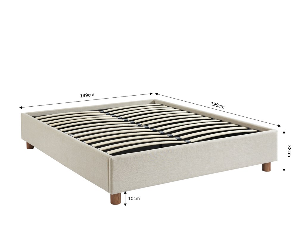 Korall - Lit - Tissu - Beige Lin