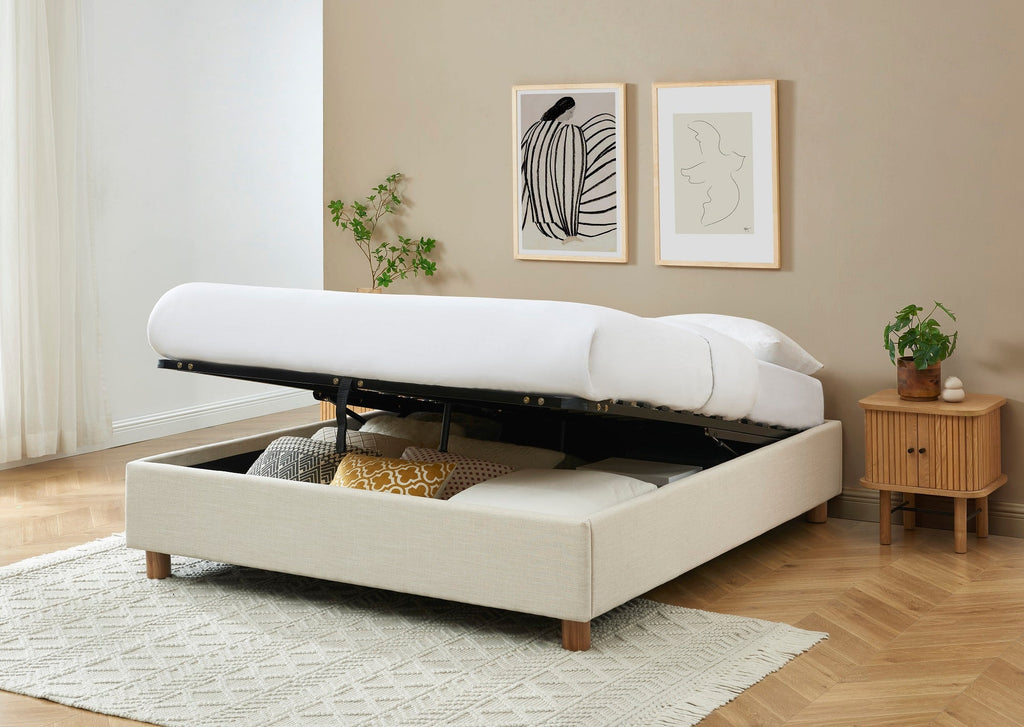Korall - Lit - Tissu - Beige Lin