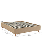 Lit Coffre Korall - Tissu Tweed Taupe - Sommier Inclus