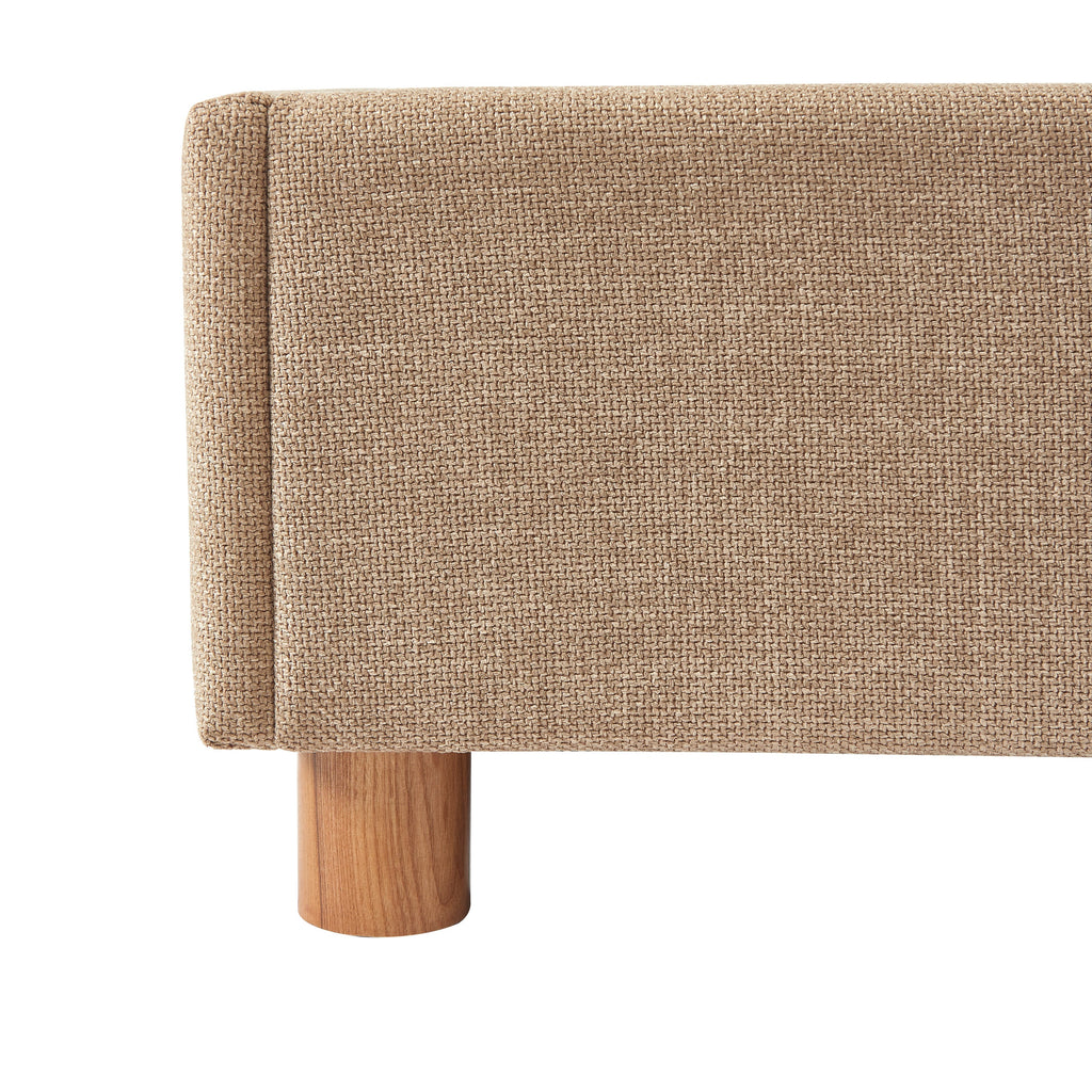 Lit Coffre Korall - Tissu Tweed Taupe - Sommier Inclus