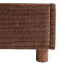Lit Coffre Korall - Velours Côtelé Rétro Marron - Sommier Inclus