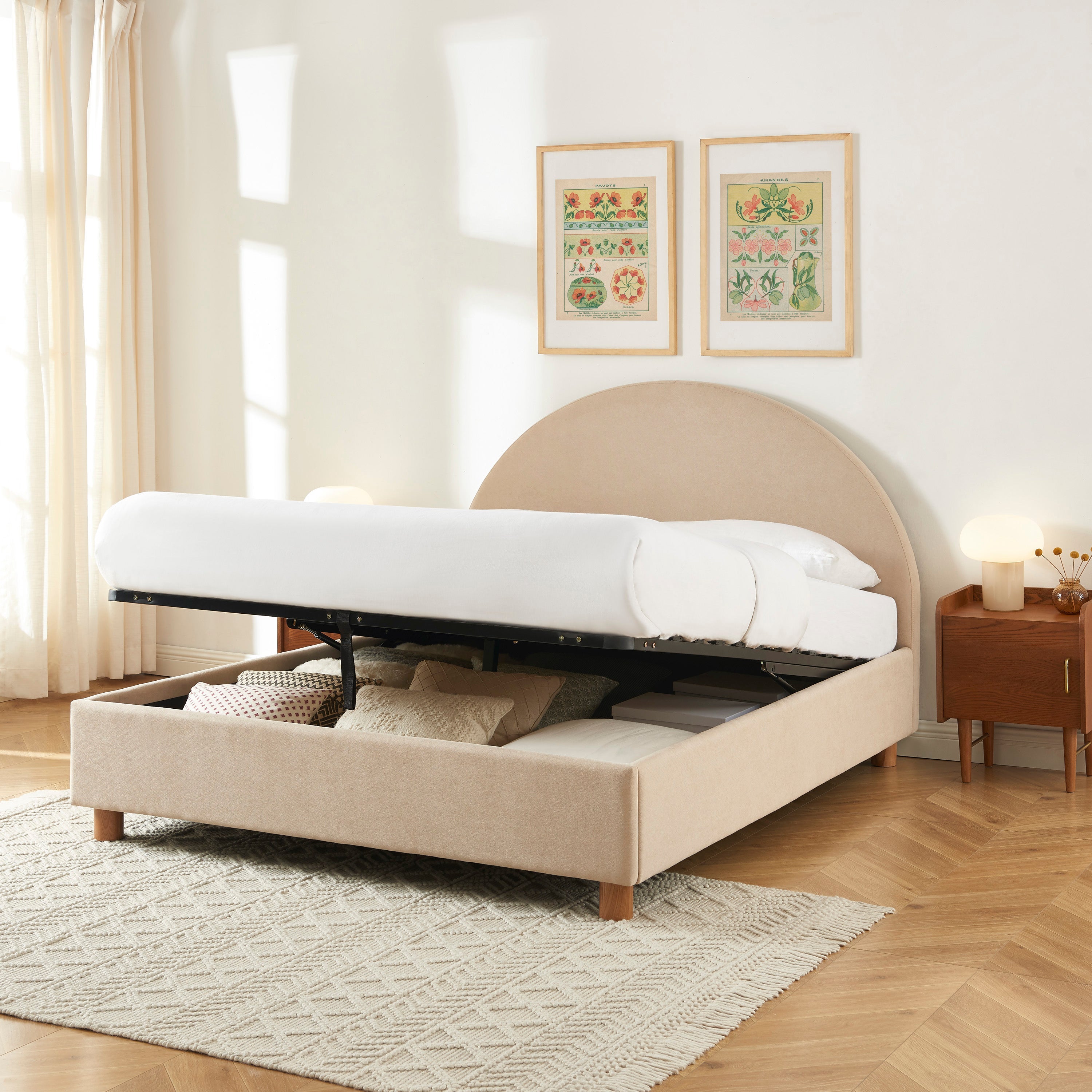 Taijo - Lit - Velours - Beige Sable