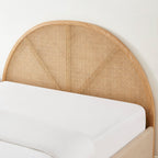 Lit Coffre Tsuki - Velours Beige Sable Cannage Sommier - Sommier Inclus
