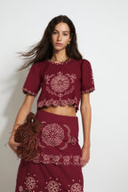 Top Bombay Broderie Cerise