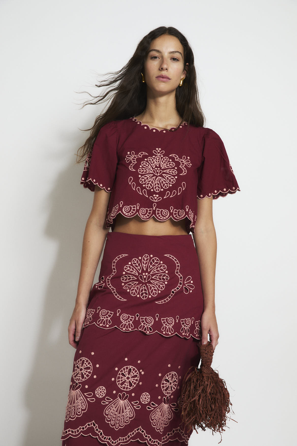 Top Bombay Broderie Cerise