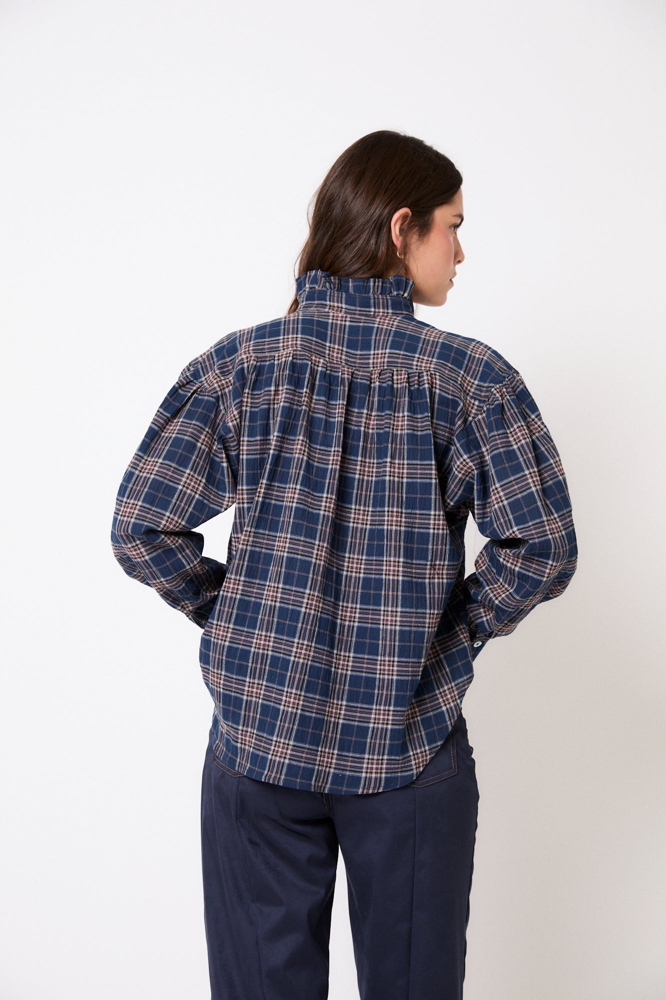 Blouse Maribel Carreaux Bleu