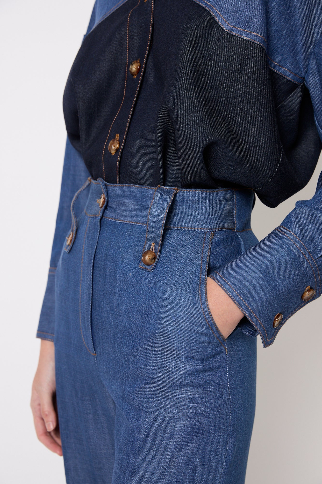 Pantalon Cuca Tencel Bleu