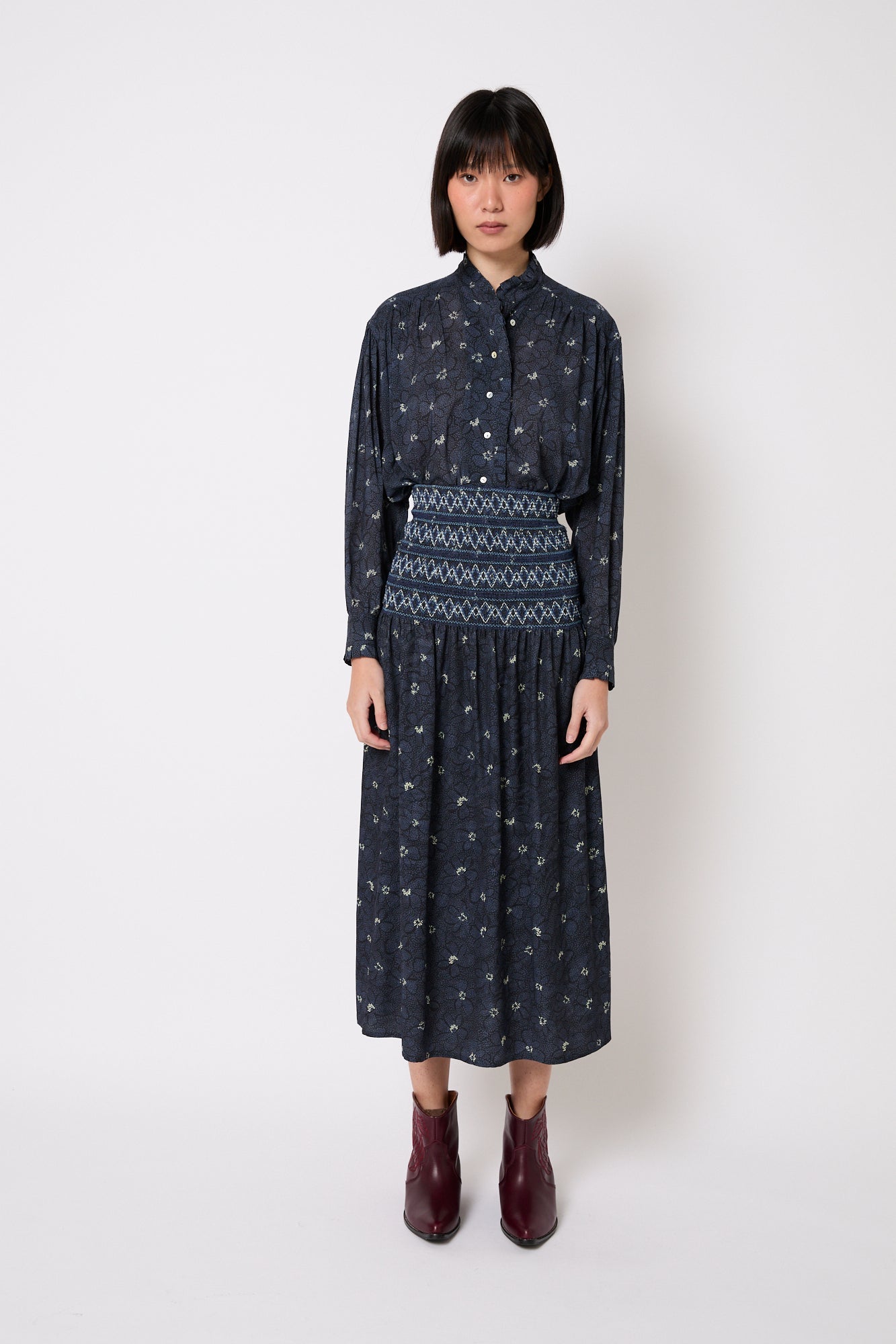 Blouse Catalina Fleuri Bleu