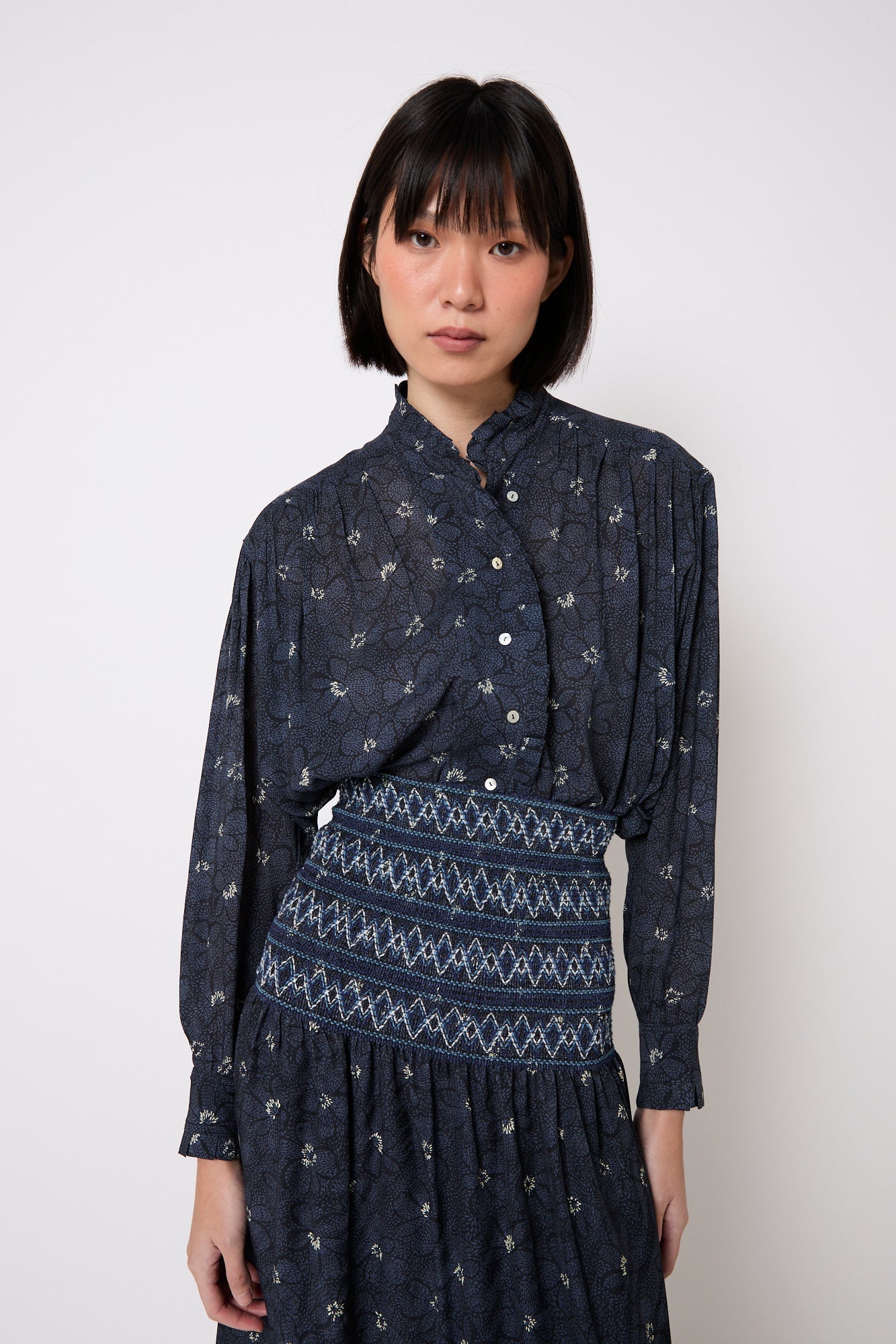 Blouse Catalina Fleuri Bleu