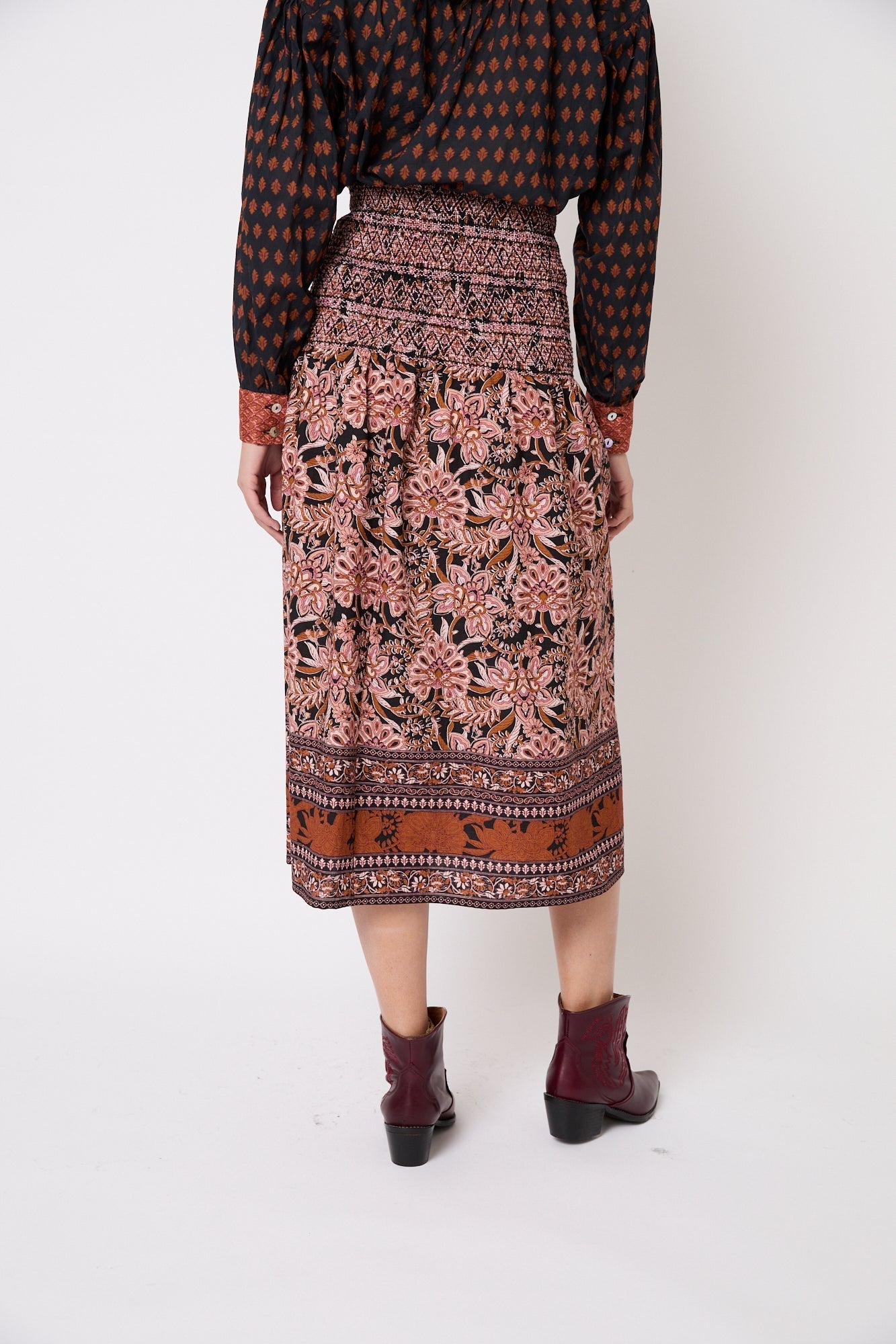 Jupe Nid D'Abeille Grecque Camel