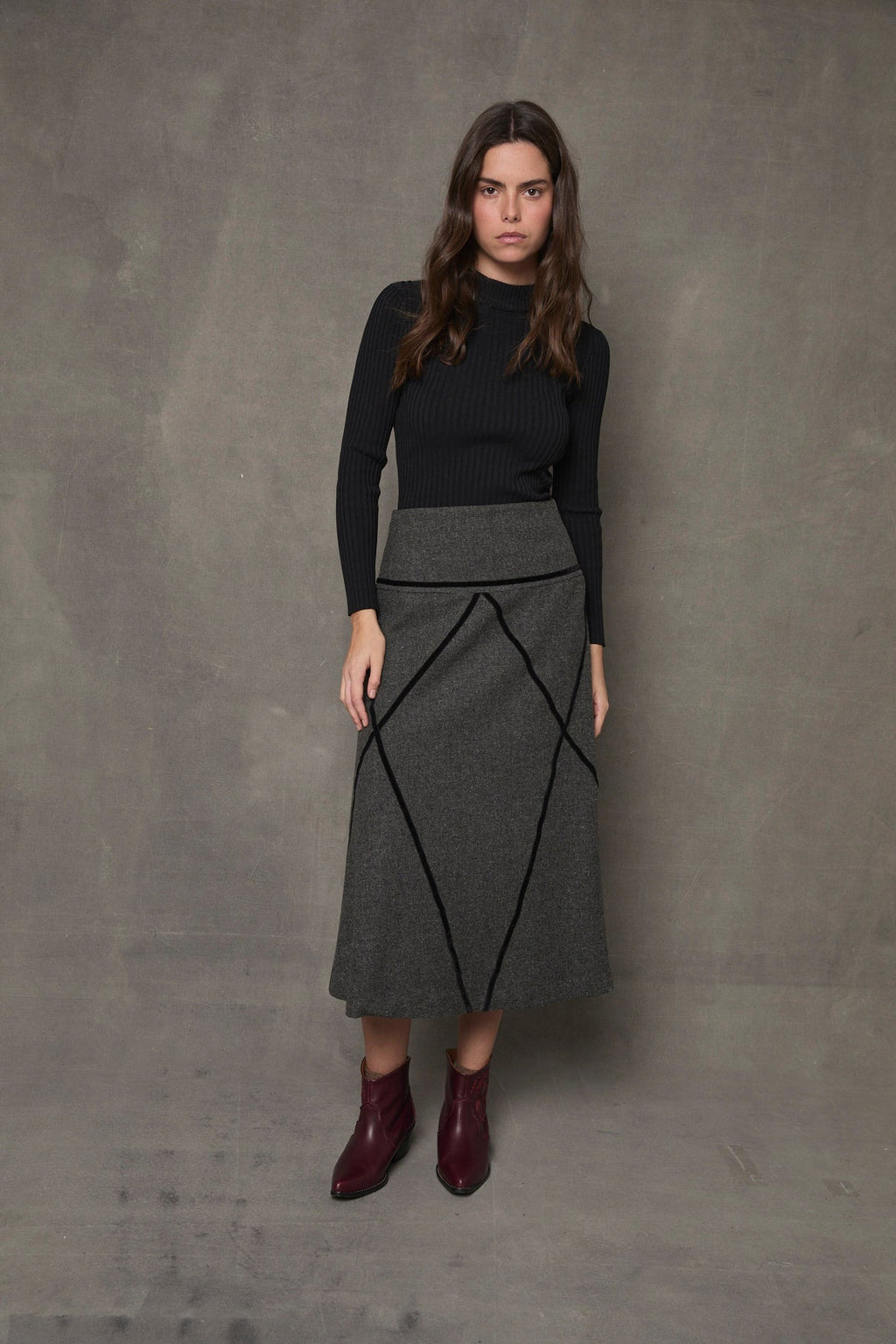 Jupe Losange Shetland Anthracite
