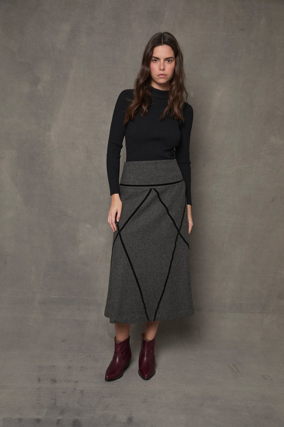 Jupe Losange Shetland Anthracite