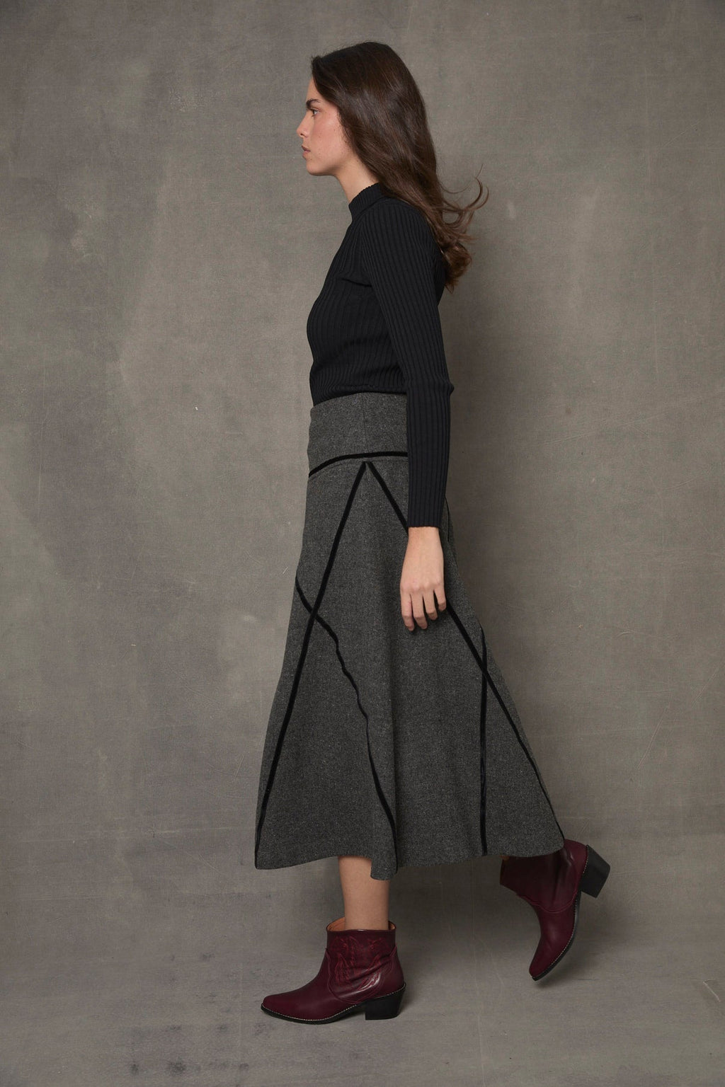 Jupe Losange Shetland Anthracite