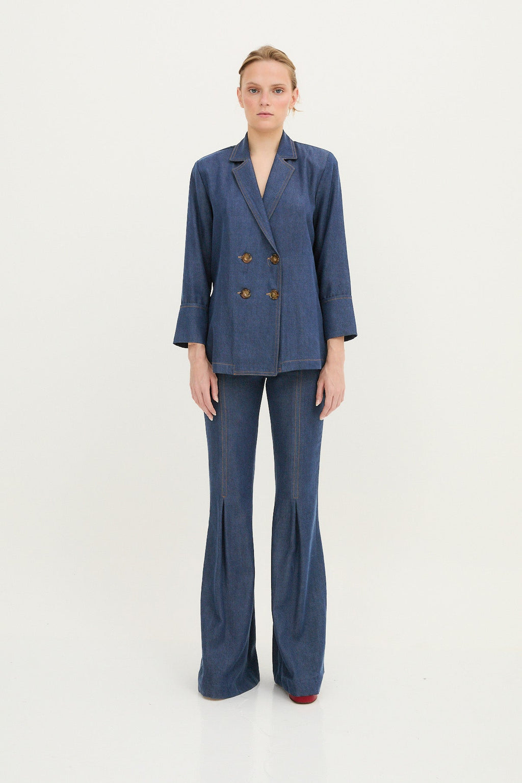 Pantalon Icon Tencel Bleu