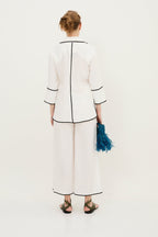 Veste Contraste Fil Blanc