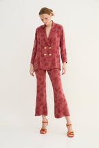 Pantalon Crop Palmes Sienne