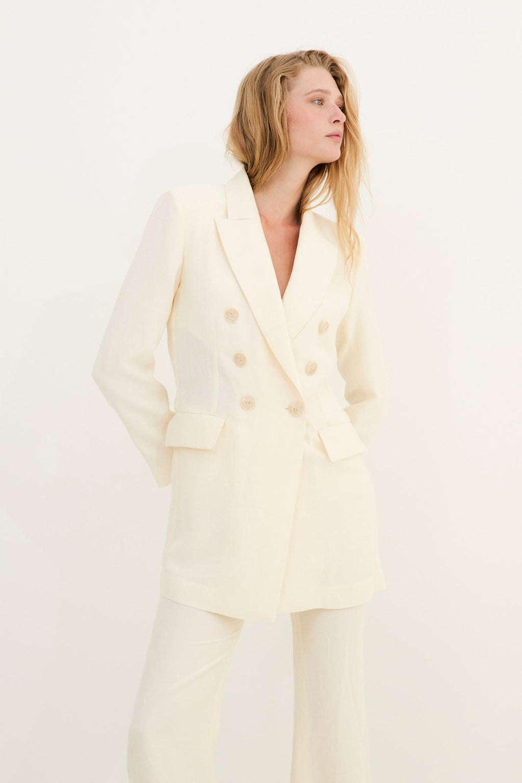 Veste Croisée Jade Écru