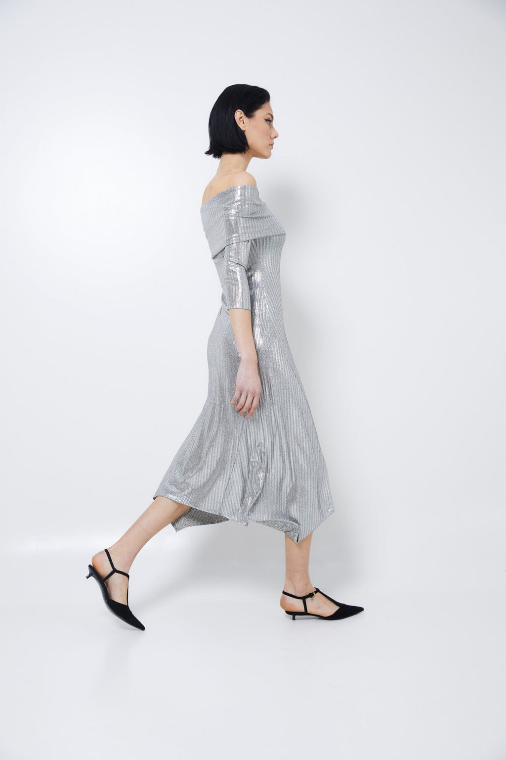 Robe Gilda Maille Argenté
