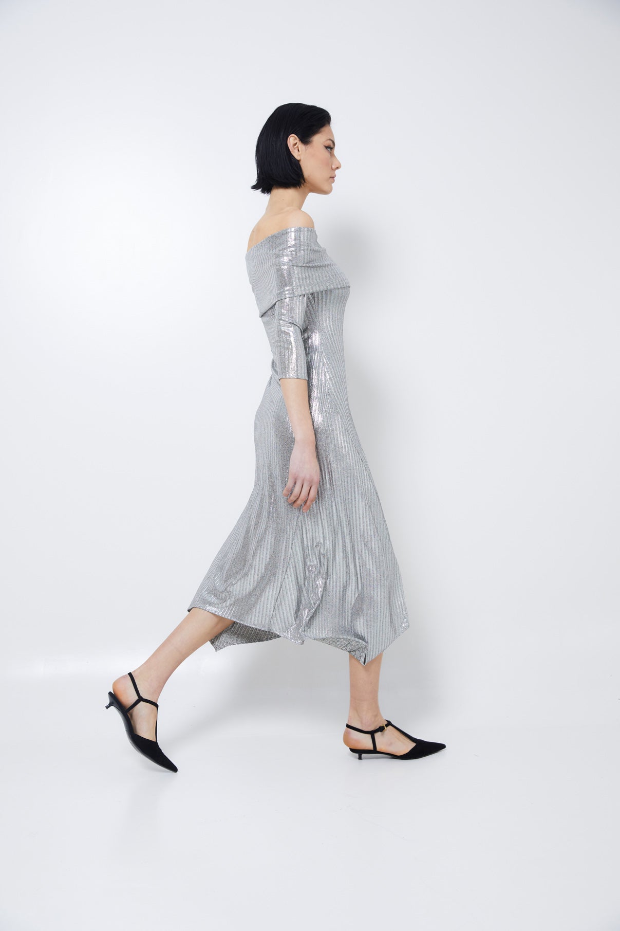 Robe Gilda Maille Argenté