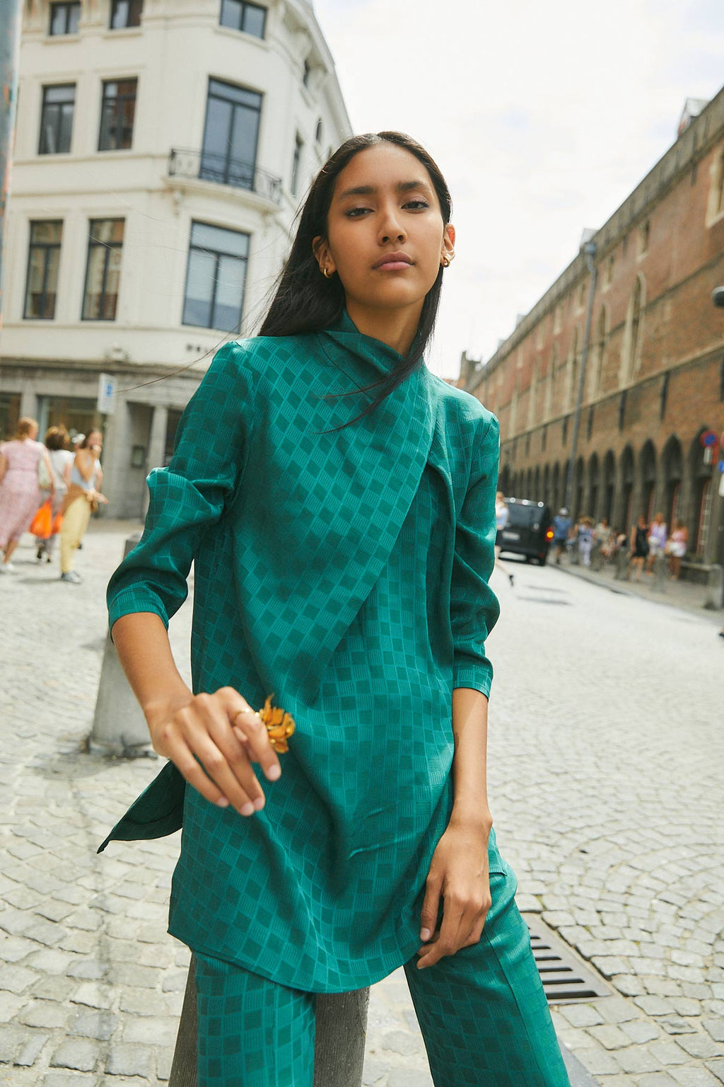 Tunique Clotilde Carreaux Vert