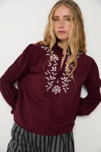 Blouse Lupe Broderie Bordeaux