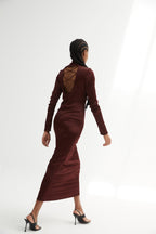 Robe Minimal Satin Marron