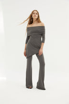 Pantalon Sixties Maille Plomb