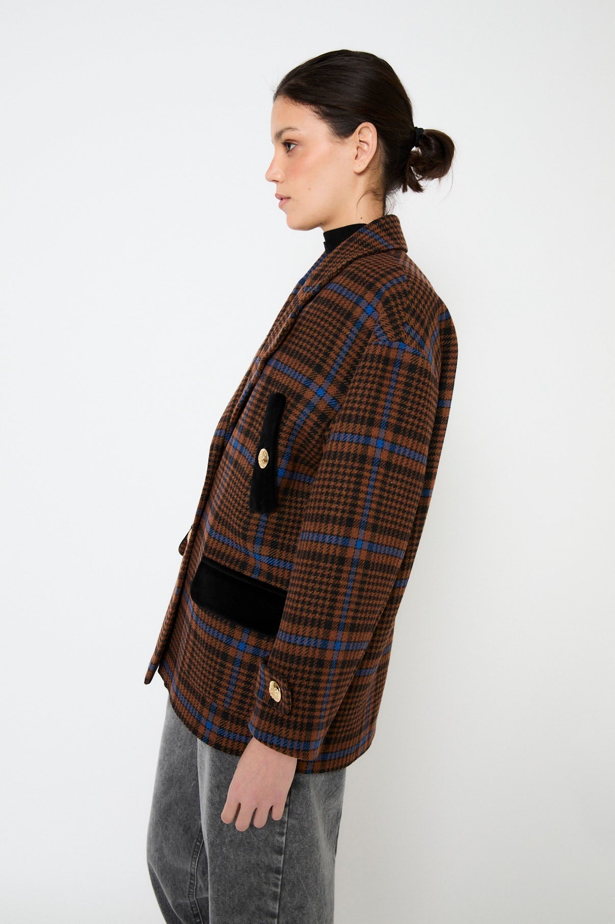 Manteau Dakota Carreaux Camel