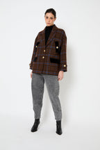 Manteau Dakota Carreaux Camel