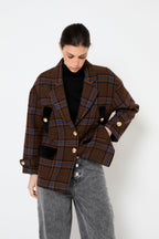 Manteau Dakota Carreaux Camel