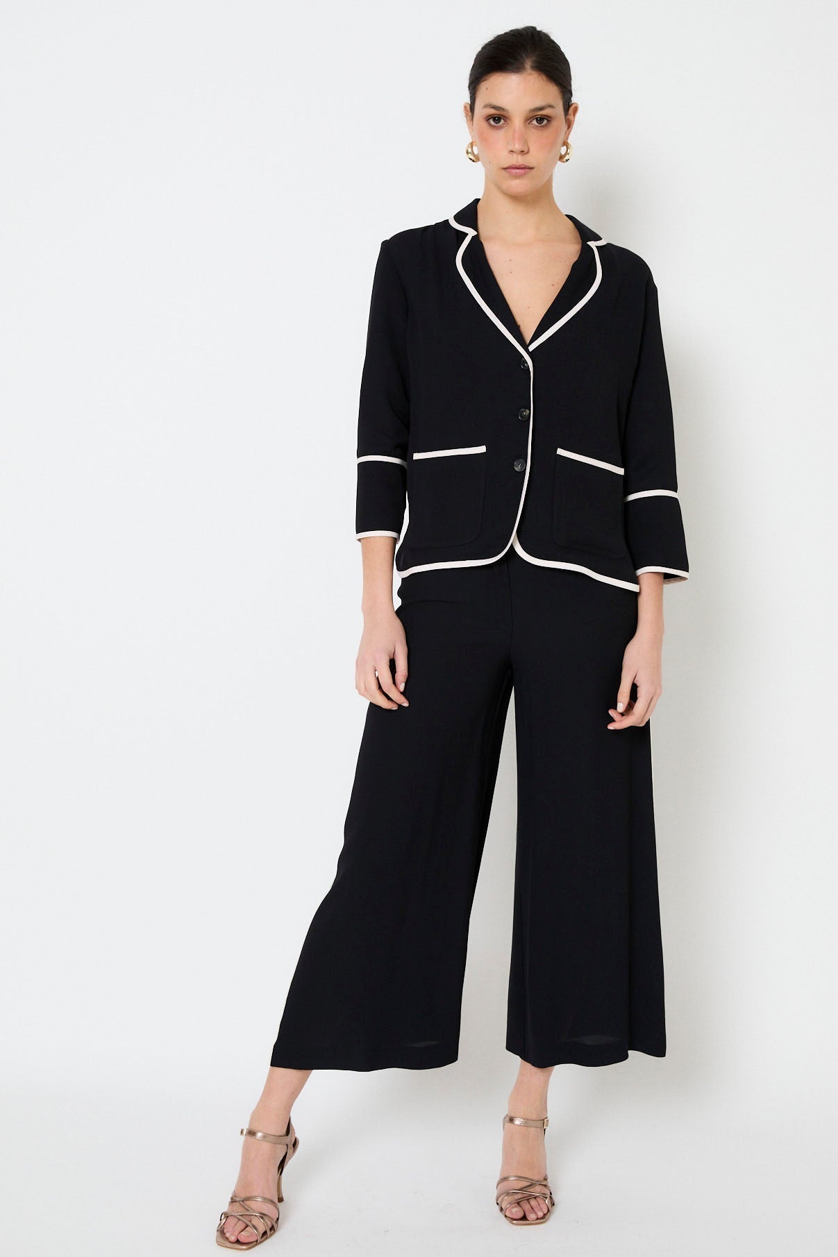 Pantalon Biais Crêpe Noir