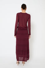 Jupe Lurex Maille Bordeaux