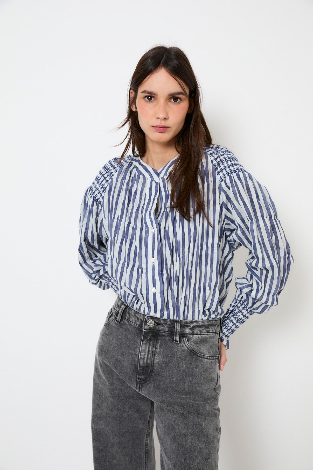 Blouse Venice Nid D'Abeille Bleu