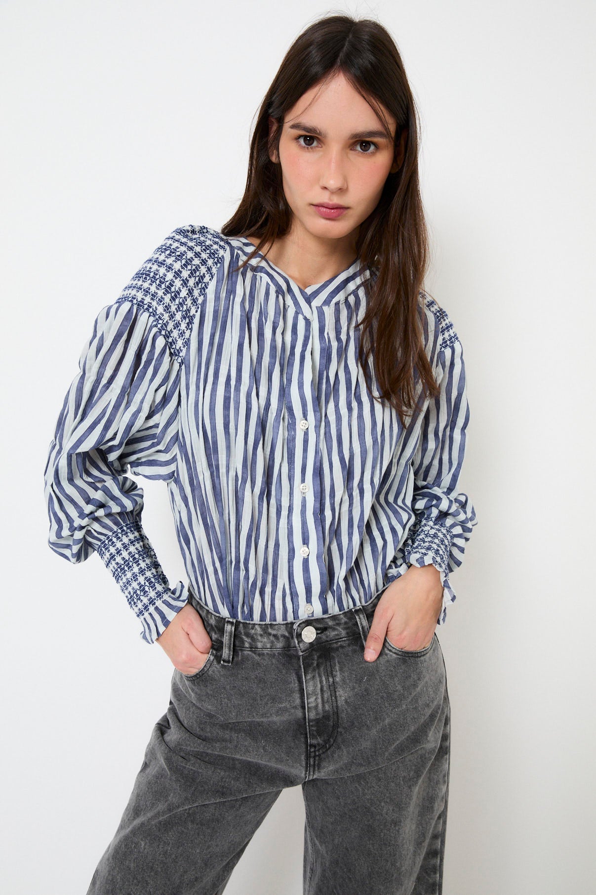 Blouse Venice Nid D'Abeille Bleu