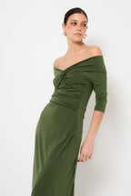 Robe Nœud Maille Vert