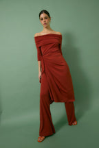 Pantalon Seventies Maille Carmin