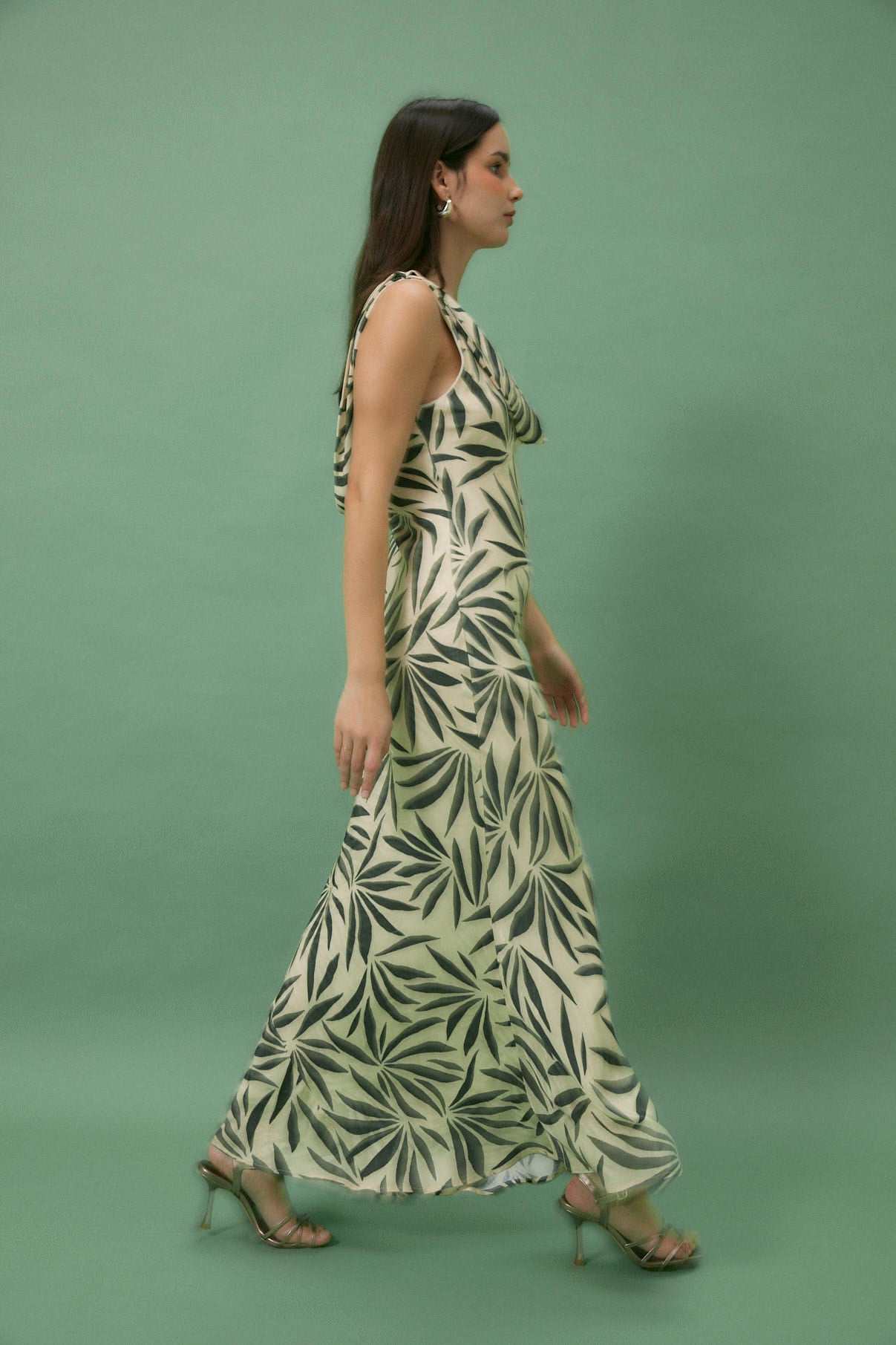 Robe Idra Feuilles Vert