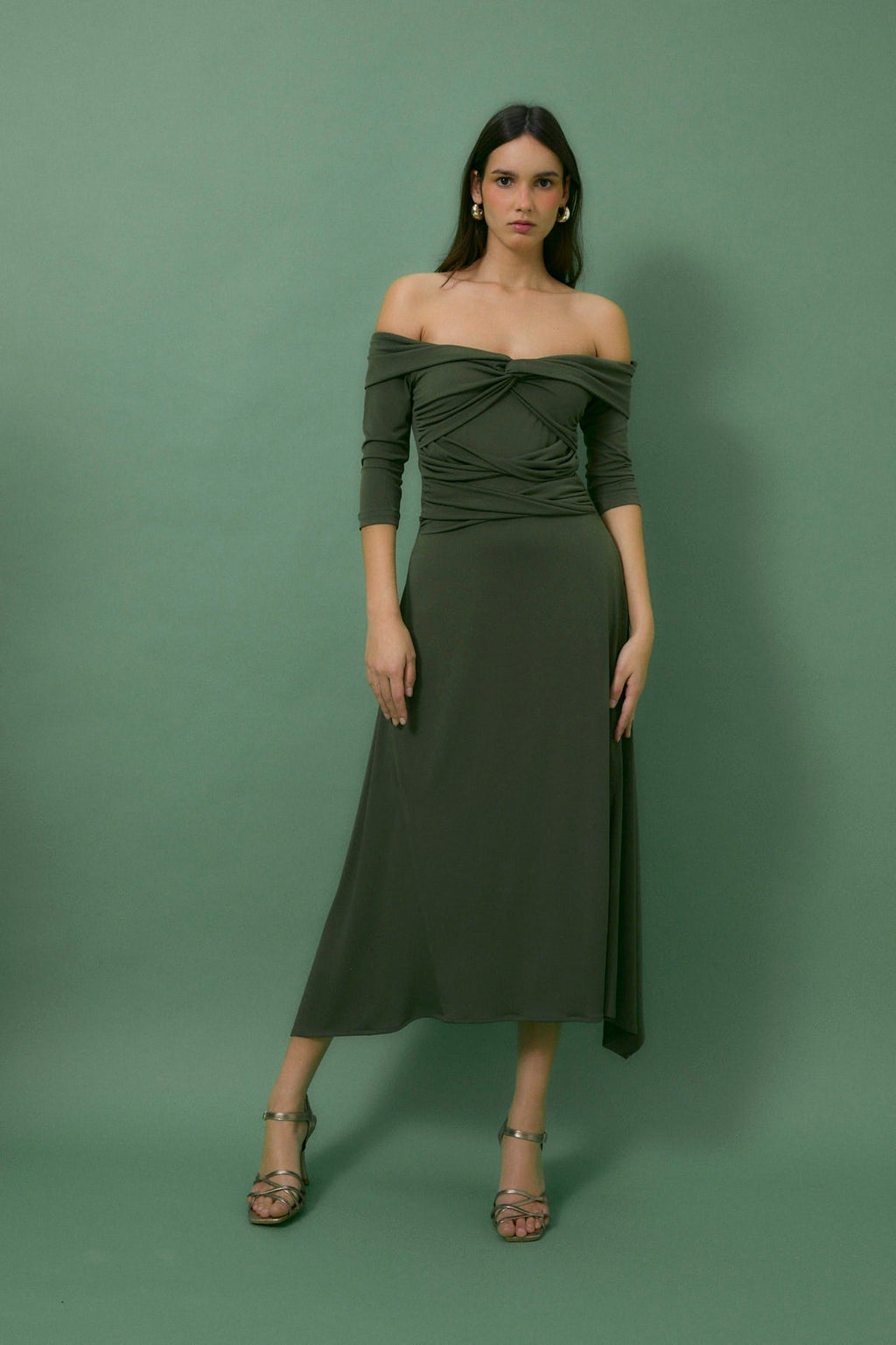 Robe Nœud Maille Vert