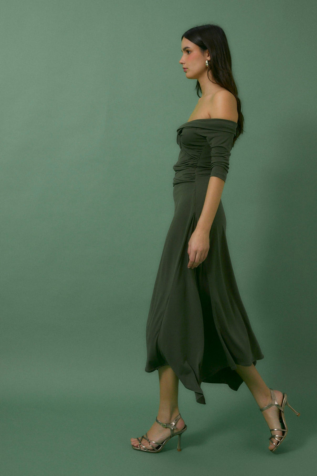 Robe Nœud Maille Vert