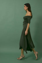 Robe Nœud Maille Vert