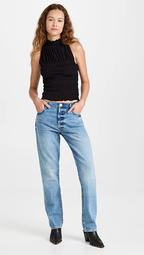 Top Smocked Knit Halter - Noir
