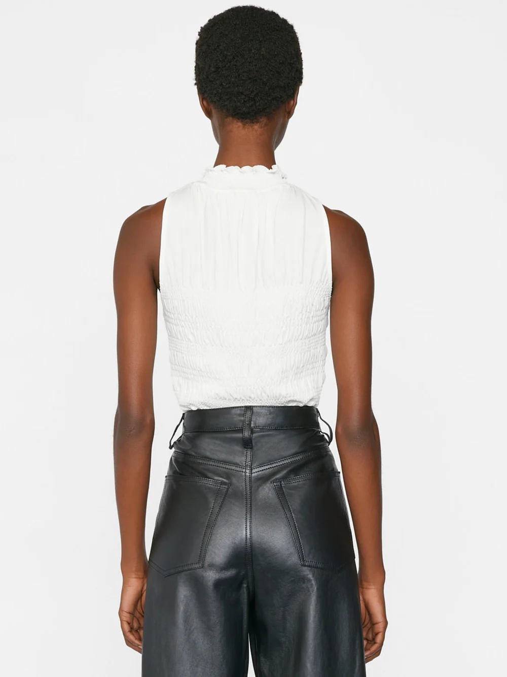 Top Smocked Knit Halter - Bone