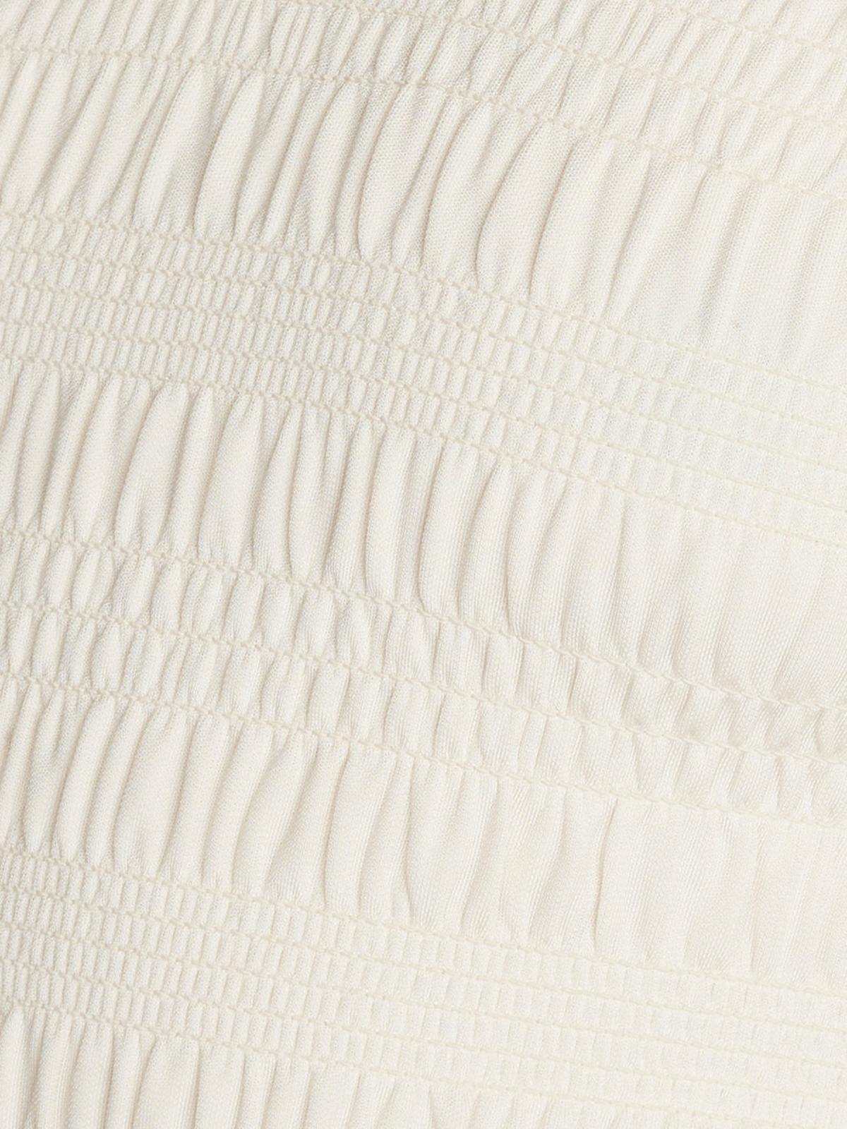 Top Smocked Ls Knit - Bone