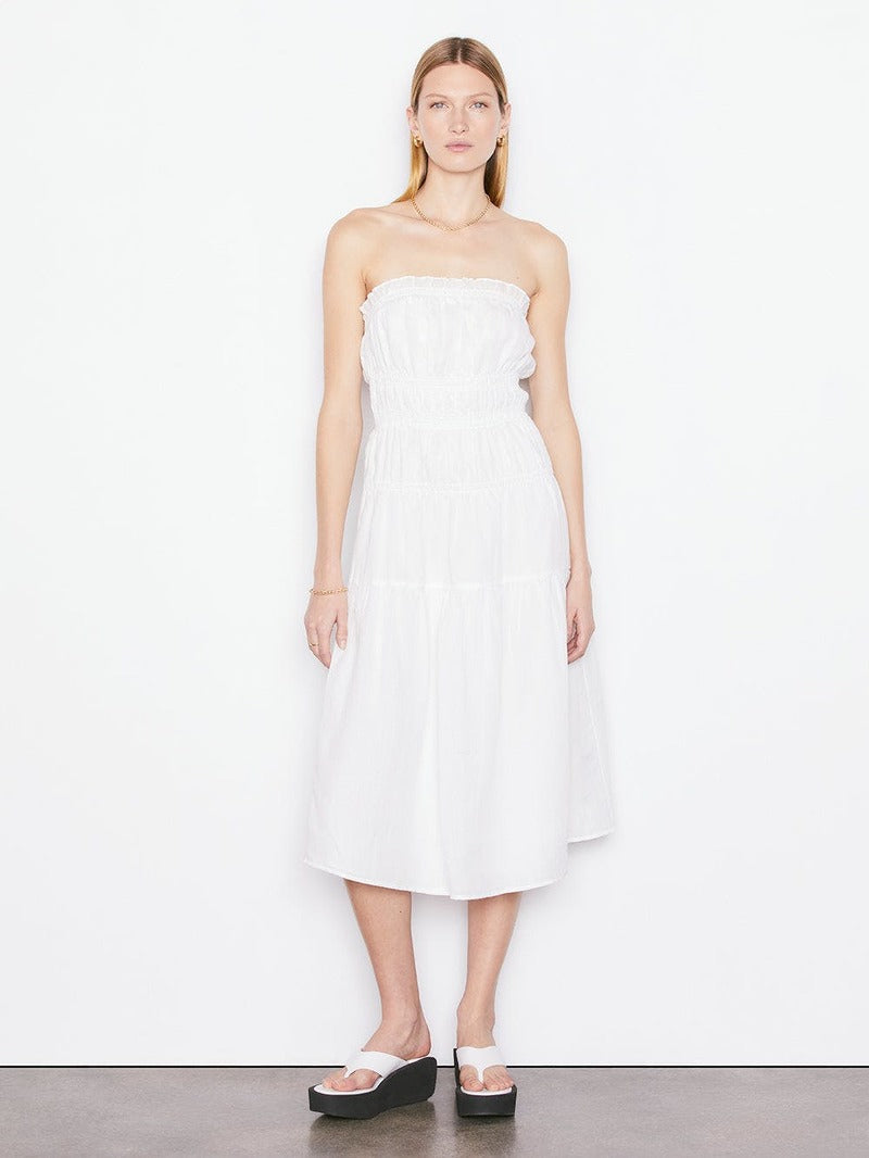 Robe Smocked Midi - Blanc