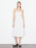 Robe Smocked Midi - Blanc