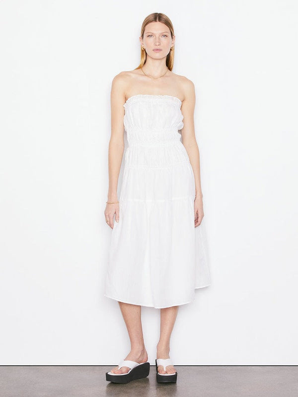 Robe Smocked Midi - Blanc