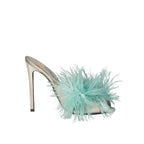Prada Silk End Feathers Sandals - Beige - Femme