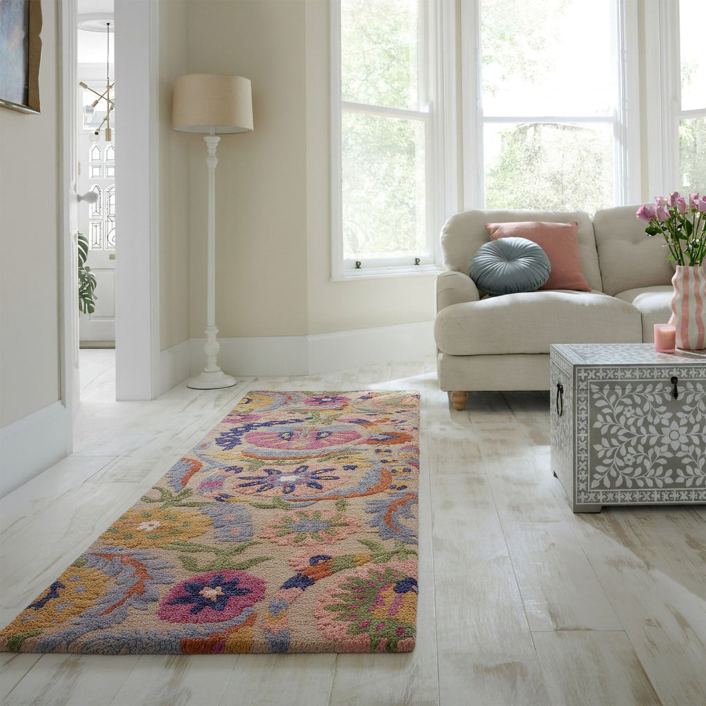 Amira Floral - Tapis En Laine De Couloir